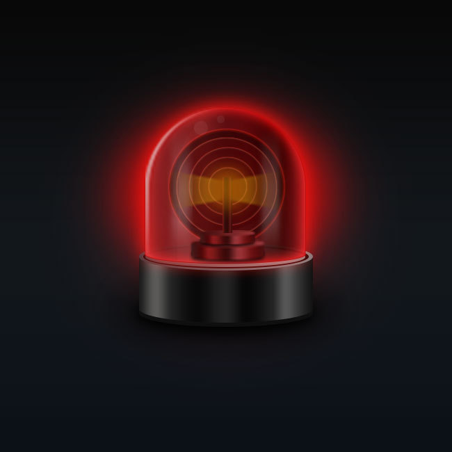 报警灯UI图标设计——拽拽滴鱼风格的智能报警器